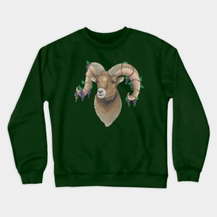 Ram Grape Leaves and Vines Aries Chinese Zodiac Horoscope Crewneck Sweatshirt